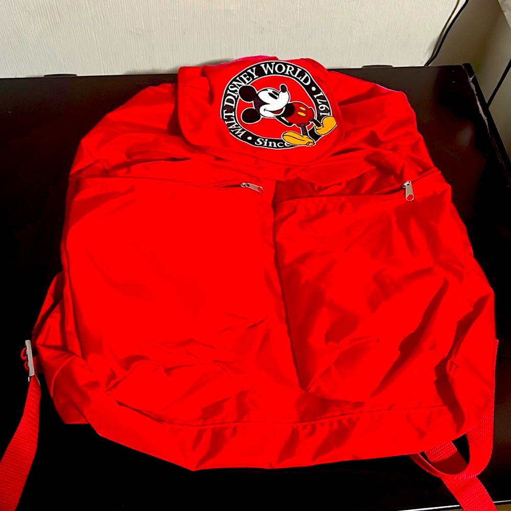 Walt Disney World Red Nylon Drawstring Backpack Disney